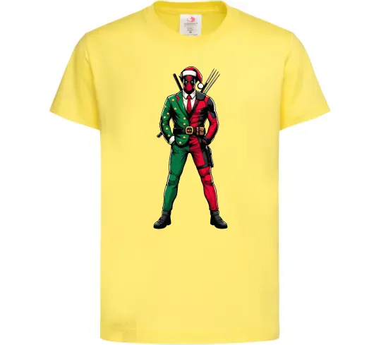 Дитяча футболка Deadpool New Year Лимонний фото