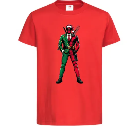 Дитяча футболка Deadpool New Year Червоний фото