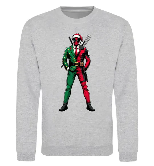 Свитшот Deadpool New Year Серый меланж фото