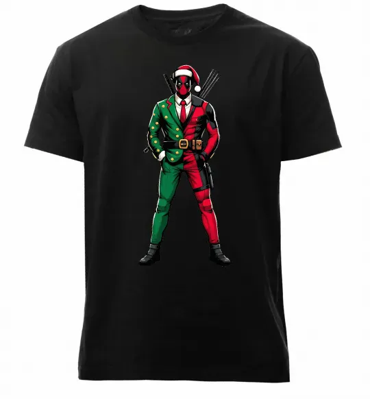 Чоловіча преміум футболка Deadpool New Year Чорний фото