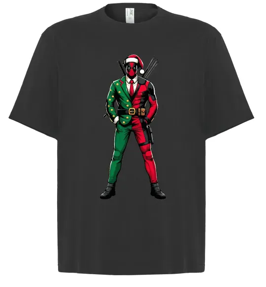 Футболка Оверсайз Deadpool New Year Чорний фото