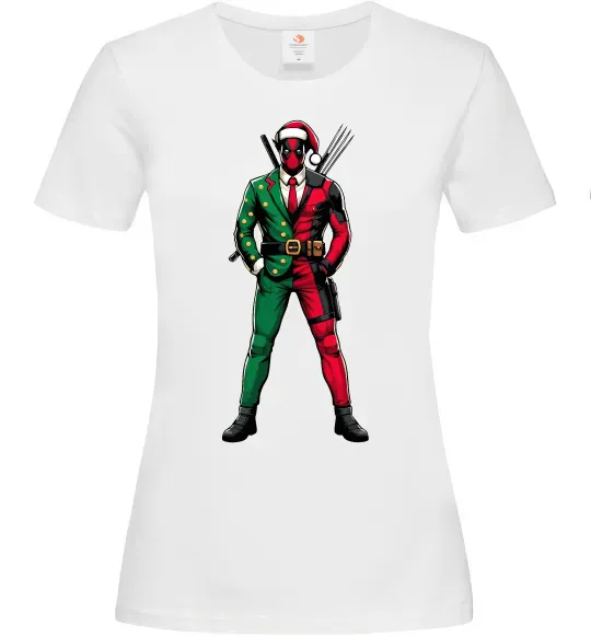 Жіноча футболка Deadpool New Year Білий фото
