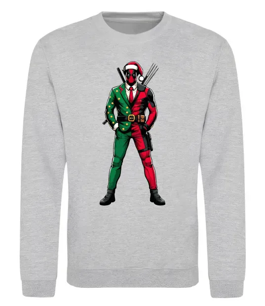 Свитшот Deadpool New Year Серый меланж фото