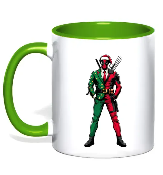 Чашка с цветной ручкой Deadpool New Year Зеленый фото