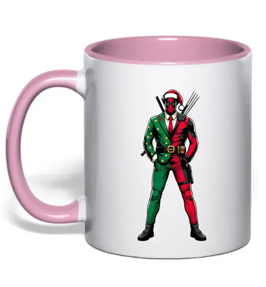 Чашка с цветной ручкой Deadpool New Year Нежно розовый фото