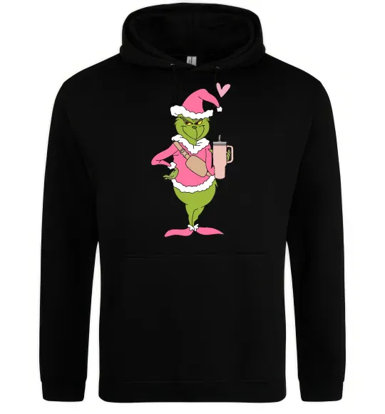 Чоловіча толстовка (худі) Grinch pink Чорний фото