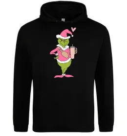 Чоловіча толстовка (худі) Grinch pink Чорний фото