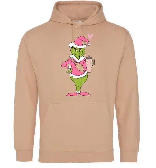 Чоловіча толстовка (худі) Grinch pink Пісочний фото