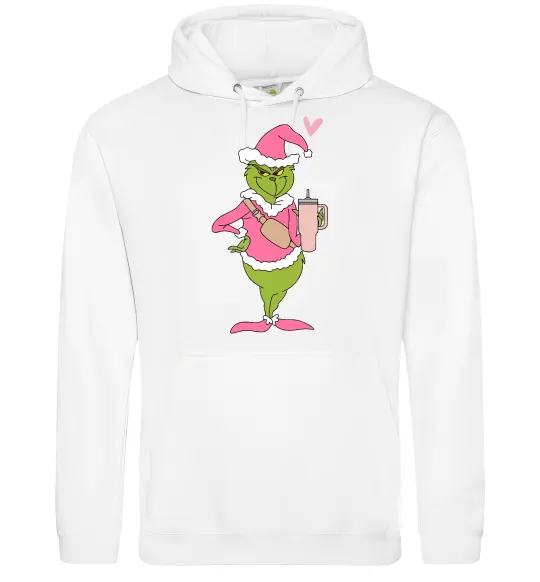 Жіноча толстовка (худі) Grinch pink Білий фото