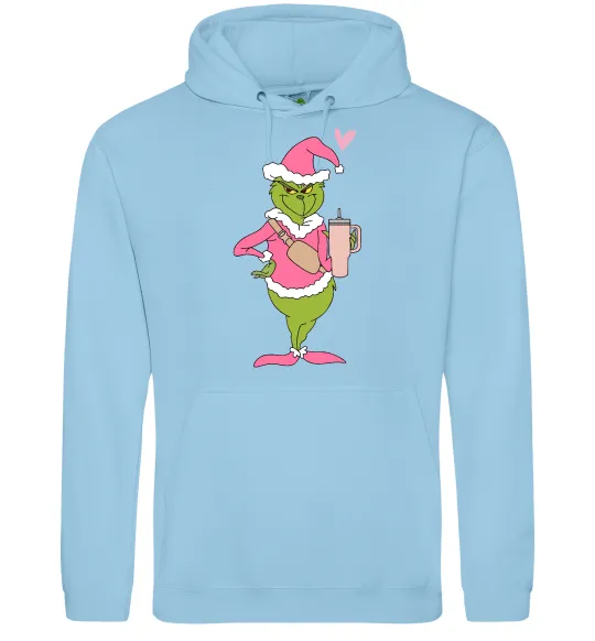 Женская толстовка (худи) Grinch pink Голубой фото