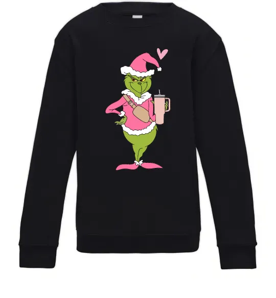 Детский Свитшот Grinch pink Черный фото