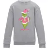 Детский Свитшот Grinch pink Серый меланж фото