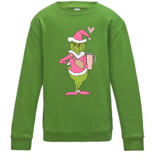 Детский Свитшот Grinch pink Лаймовый фото