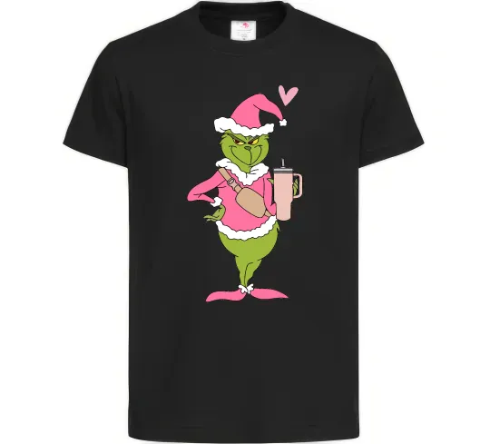 Детская футболка Grinch pink Черный фото