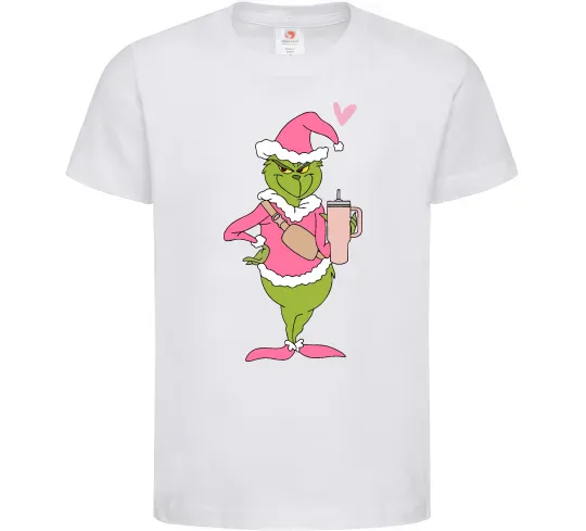Детская футболка Grinch pink Белый фото