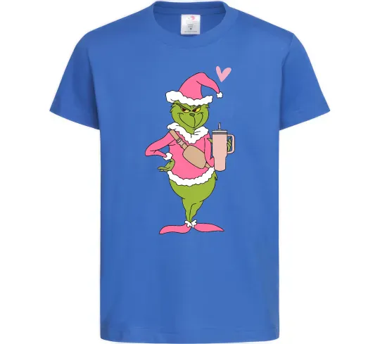 Детская футболка Grinch pink Ярко-синий фото