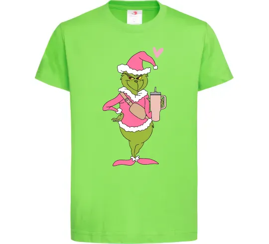 Детская футболка Grinch pink Лаймовый фото