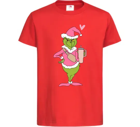 Детская футболка Grinch pink Красный фото