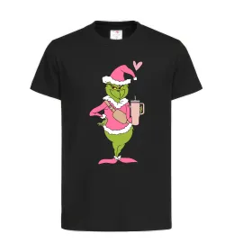 Дитяча футболка Grinch pink Чорний фото