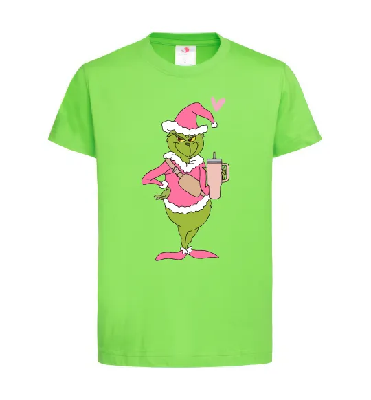 Дитяча футболка Grinch pink Лаймовий фото
