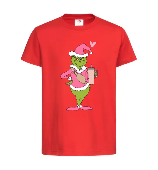 Дитяча футболка Grinch pink Червоний фото