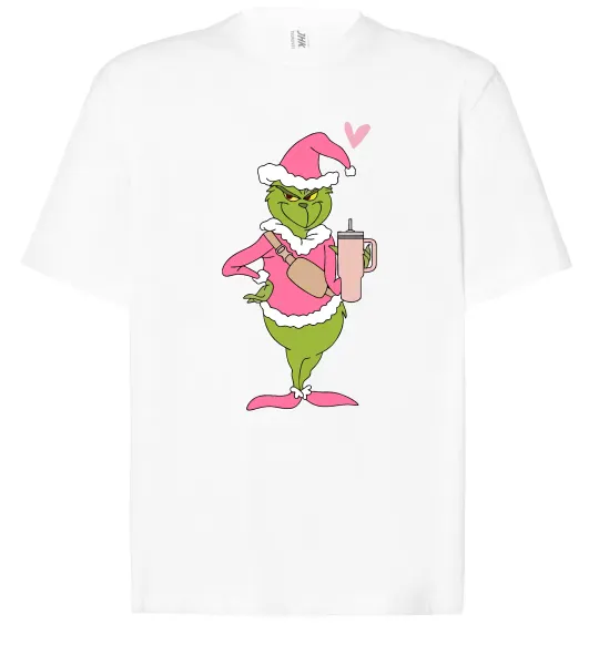 Футболка Оверсайз Grinch pink Білий фото