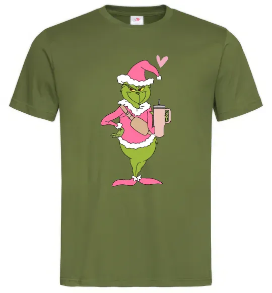 Чоловіча футболка Grinch pink Оливковий фото