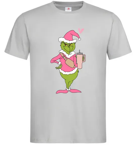 Чоловіча футболка Grinch pink Сірий фото