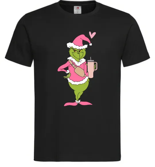 Чоловіча футболка Grinch pink Чорний фото