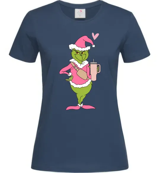 Жіноча футболка Grinch pink Темно-синій фото