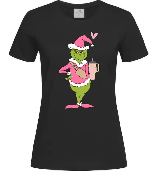 Жіноча футболка Grinch pink Чорний фото