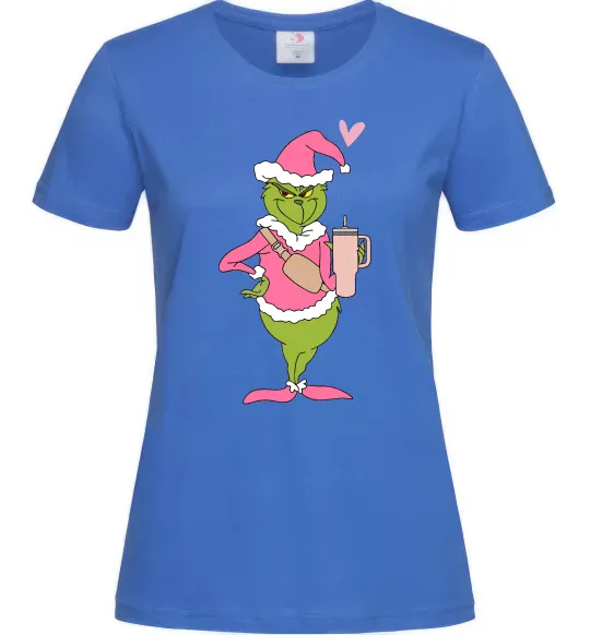Жіноча футболка Grinch pink Яскраво-синій фото