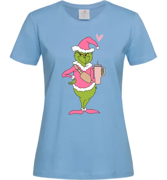 Жіноча футболка Grinch pink Блакитний фото