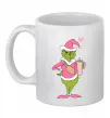 Чашка керамическая Grinch pink Белый фото