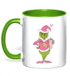 Чашка з кольоровою ручкою Grinch pink Зелений фото
