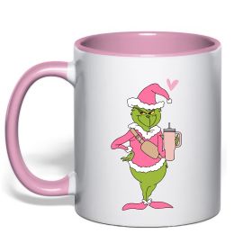Чашка з кольоровою ручкою Grinch pink