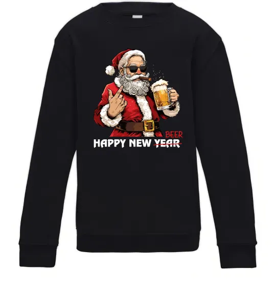 Дитячий світшот Happy New Beer Чорний фото