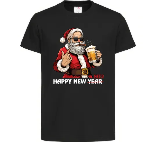 Детская футболка Happy New Beer Черный фото
