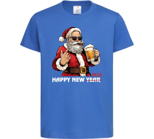 Детская футболка Happy New Beer Ярко-синий фото