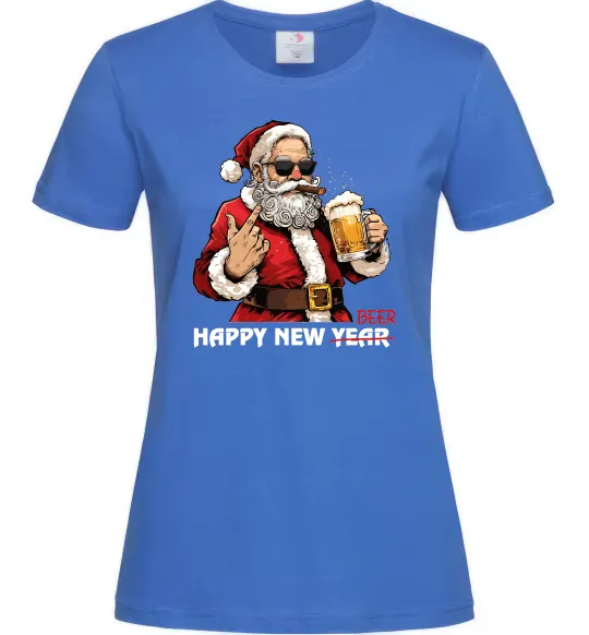 Жіноча футболка Happy New Beer Яскраво-синій фото