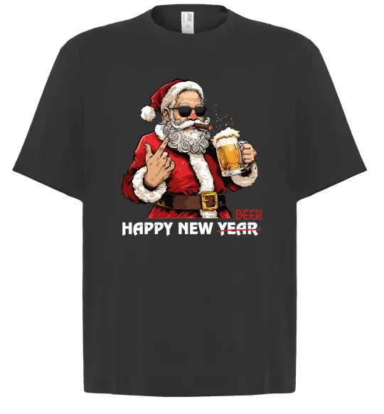 Футболка Оверсайз Happy New Beer Черный фото