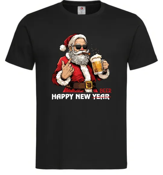 Мужская футболка Happy New Beer Черный фото