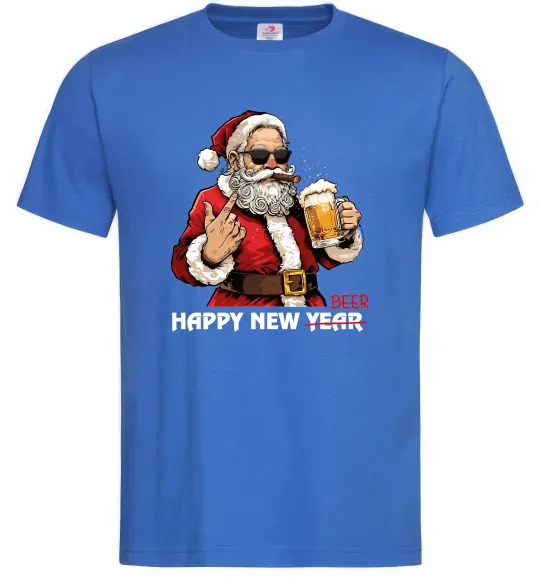 Мужская футболка Happy New Beer Ярко-синий фото