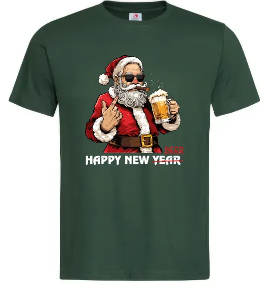 Мужская футболка Happy New Beer Темно-зеленый фото