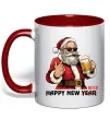 Чашка с цветной ручкой Happy New Beer Красный фото