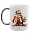 Чашка с цветной ручкой Happy New Beer Серебро фото