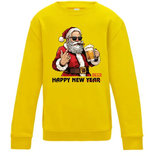 Дитячий світшот Happy New Beer Сонячно жовтий фото
