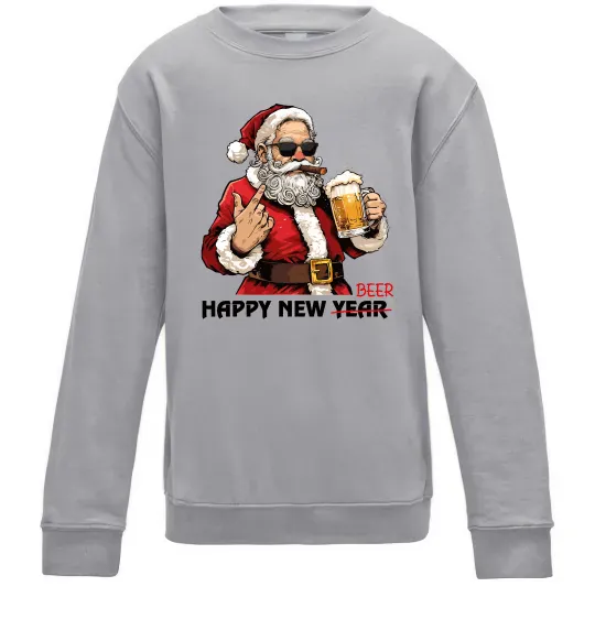 Дитячий світшот Happy New Beer Сірий меланж фото