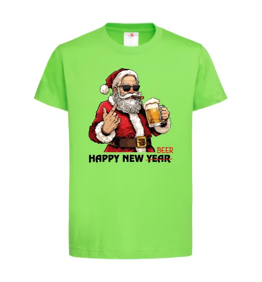 Дитяча футболка Happy New Beer Лаймовий фото
