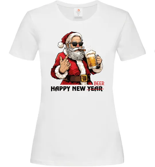 Жіноча футболка Happy New Beer Білий фото